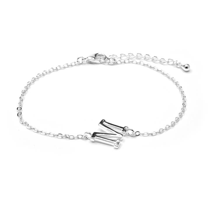 Pulsera acabado plata - Alfabeto para venta al por mayor de Luxenter