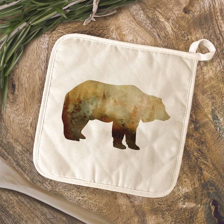 Ours aquarelle - Manique en coton pour la vente par North & Pine