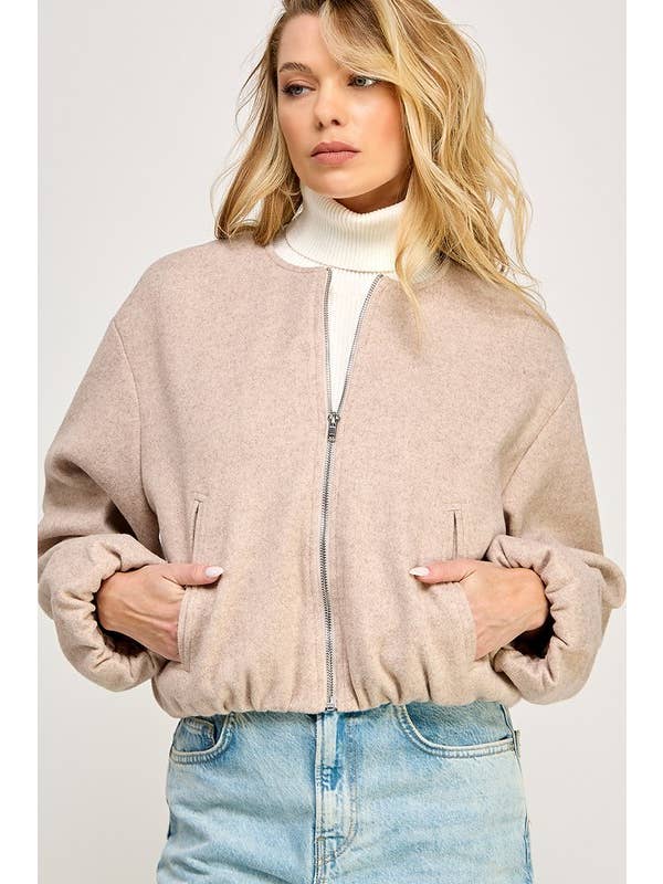 Miss Love - Wholesale Bomber Jacket - Women's - SOFT POCKETED BUBBLE BOMBER JACKET