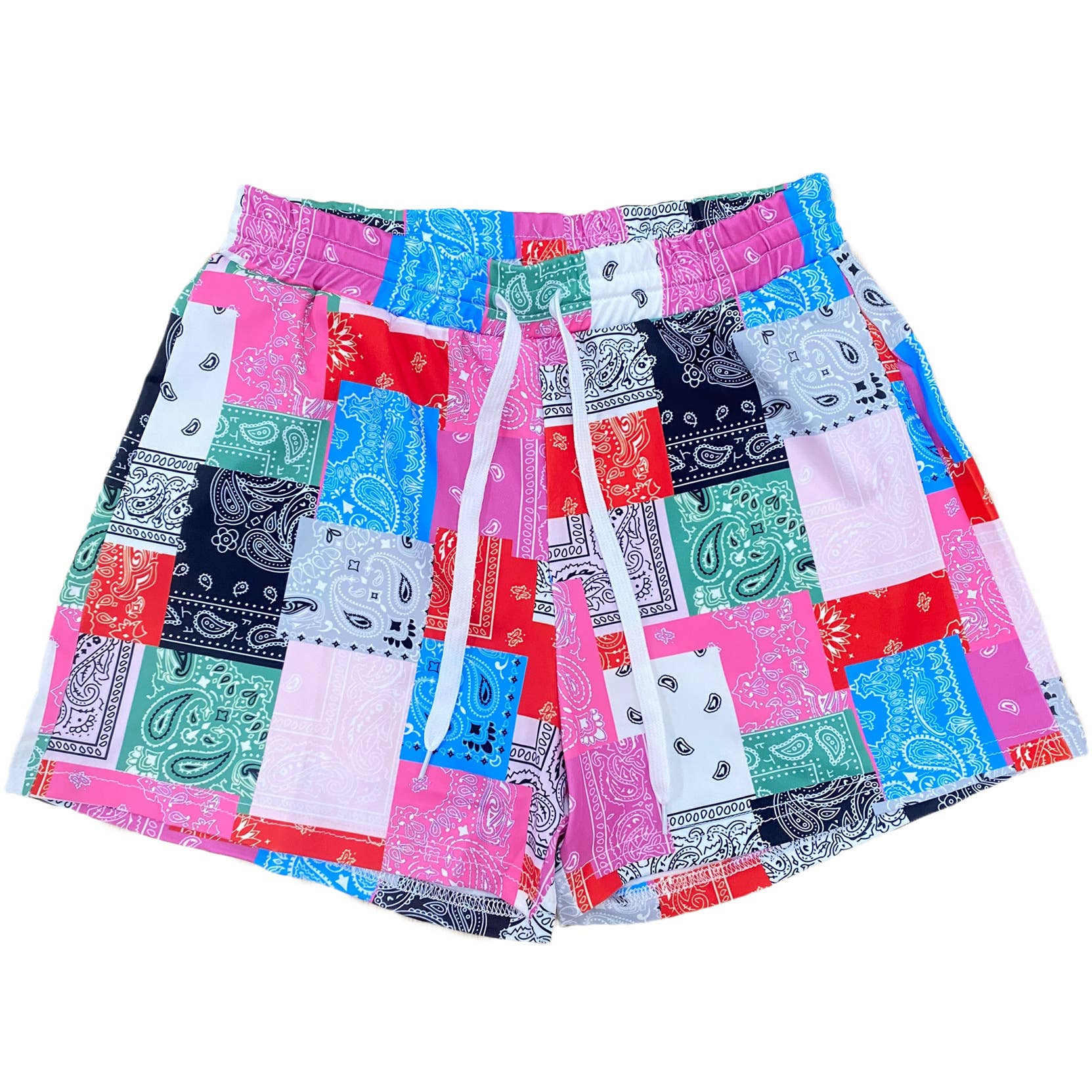 Rosa Clothing - Wholesale Shorts - Women's - Western abstract paisley print beach boxer shorts 0