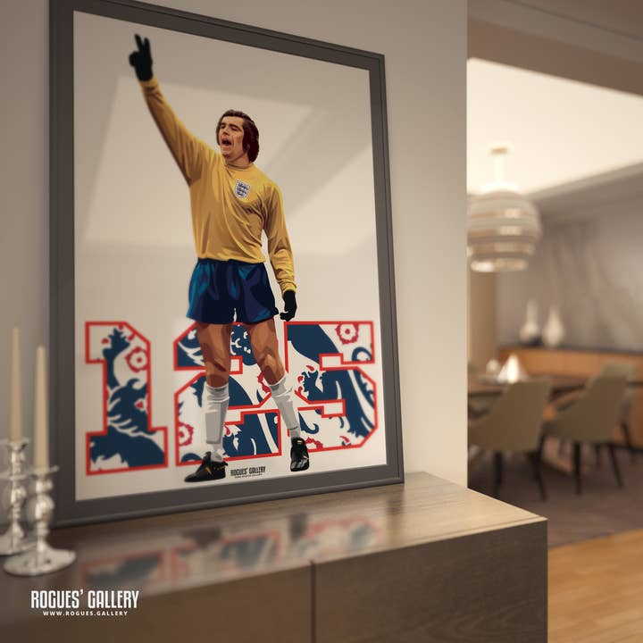 Peter Shilton 125 (1973 Portraitversion) A0, A1 oder A3 Druck für den Großhandel von Rogues' Gallery