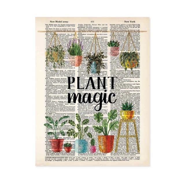 Magia vegetal - Impresión de plantas en la página del diccionario para venta al por mayor de Blue Twist & Co