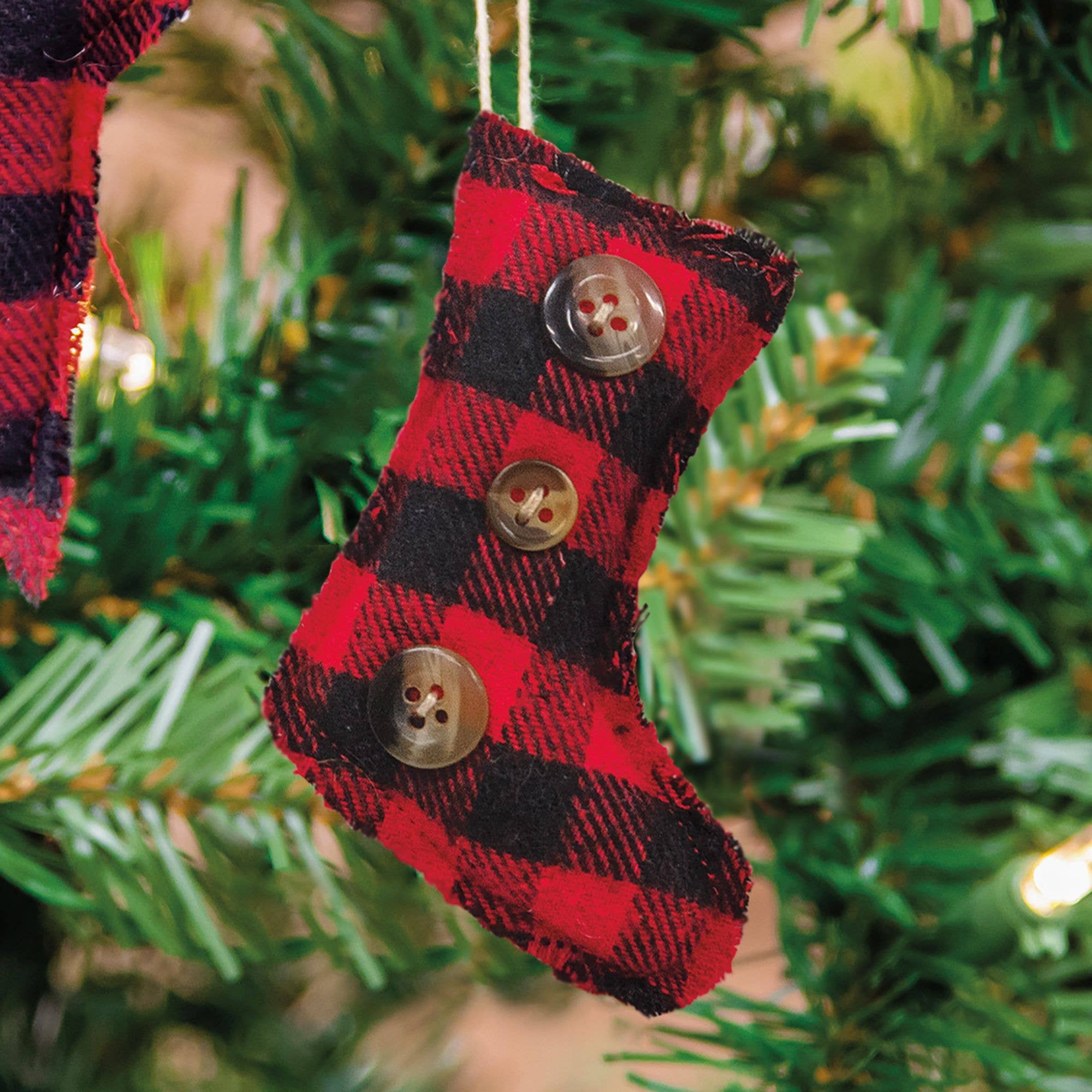 The Hearthside Collection – wholesale Ornament – Buffalo Check Stocking Ornament1