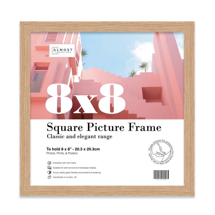 Oak 8x8 Picture Frame for wholesale by WholesaleFrames.co.uk