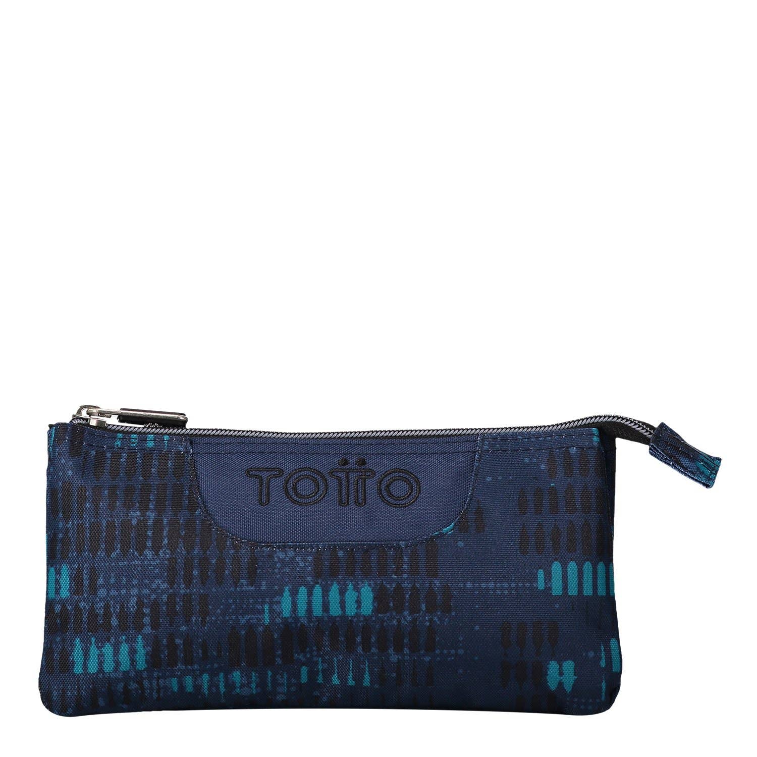 TOTTO - Wholesale Pencil Case/Pouch - Blue marl compartments school pencil case0