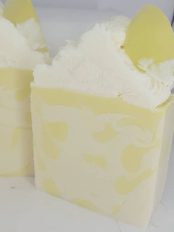 Lemon Pound Cake Soap for wholesale by Dragonfly Hooks Soap Company, LLC