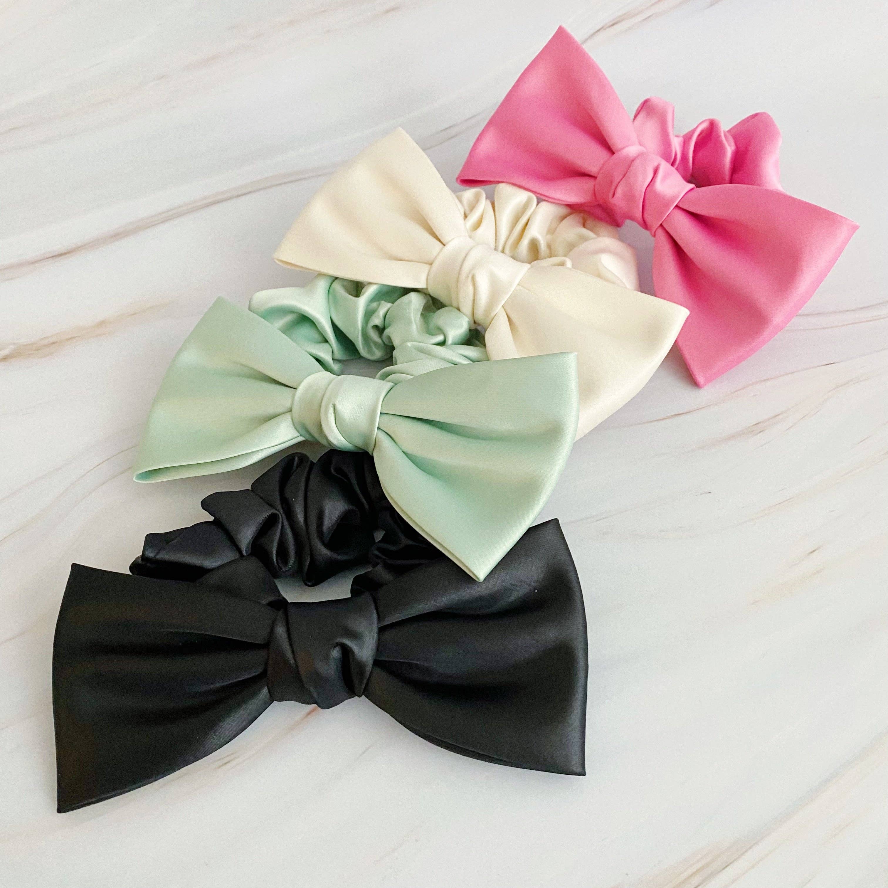 Ellison+Young - Wholesale Scrunchie - Women's - Satin Bow Tie Hair Scrunch6