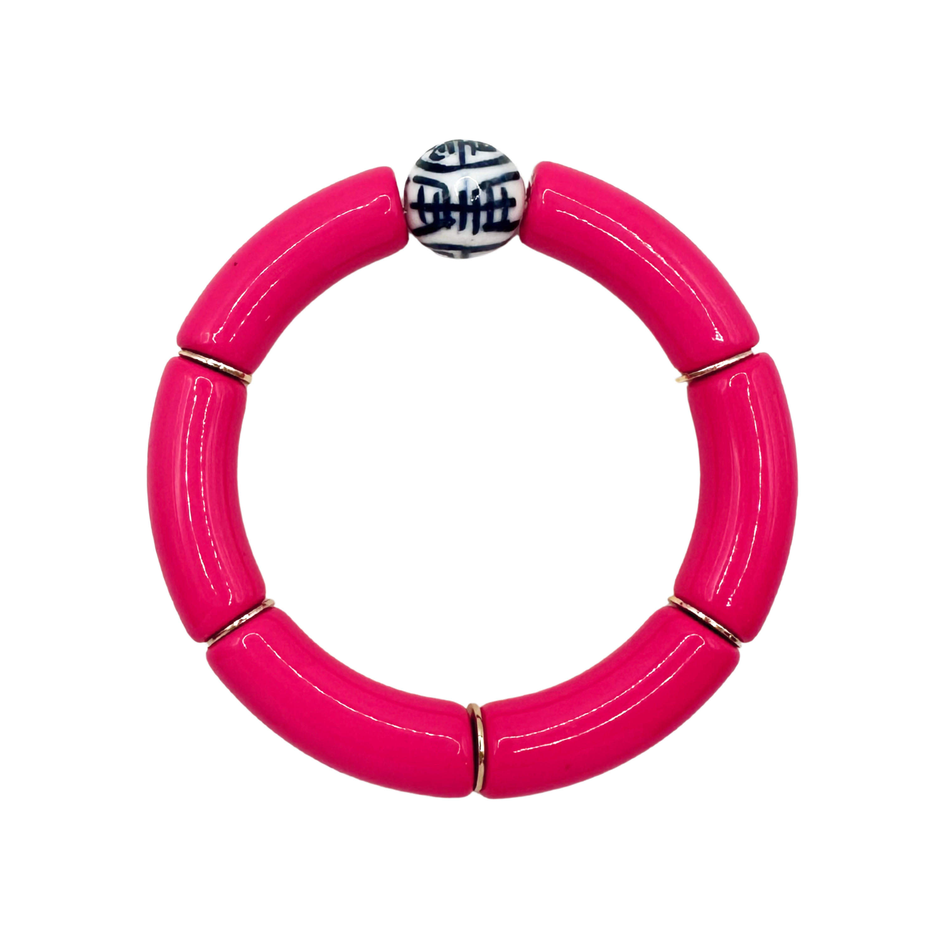 Fornash - Vendita all'ingrosso Bracciale con perline - Bracciale in tubo acrilico di bambù - Blu Cina9