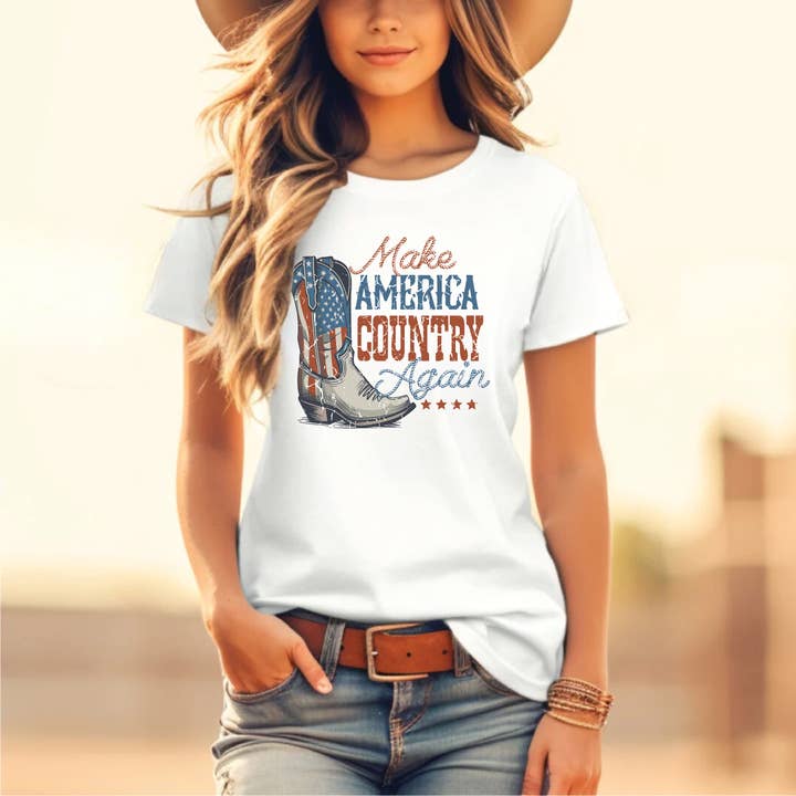 Make America Country Again Tees for wholesale by Clover + Cotton Co