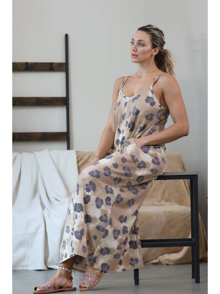 42POPS - Wholesale Dress - Women's - ....SI-21744 Cami Maxi Dress With Side Pockets