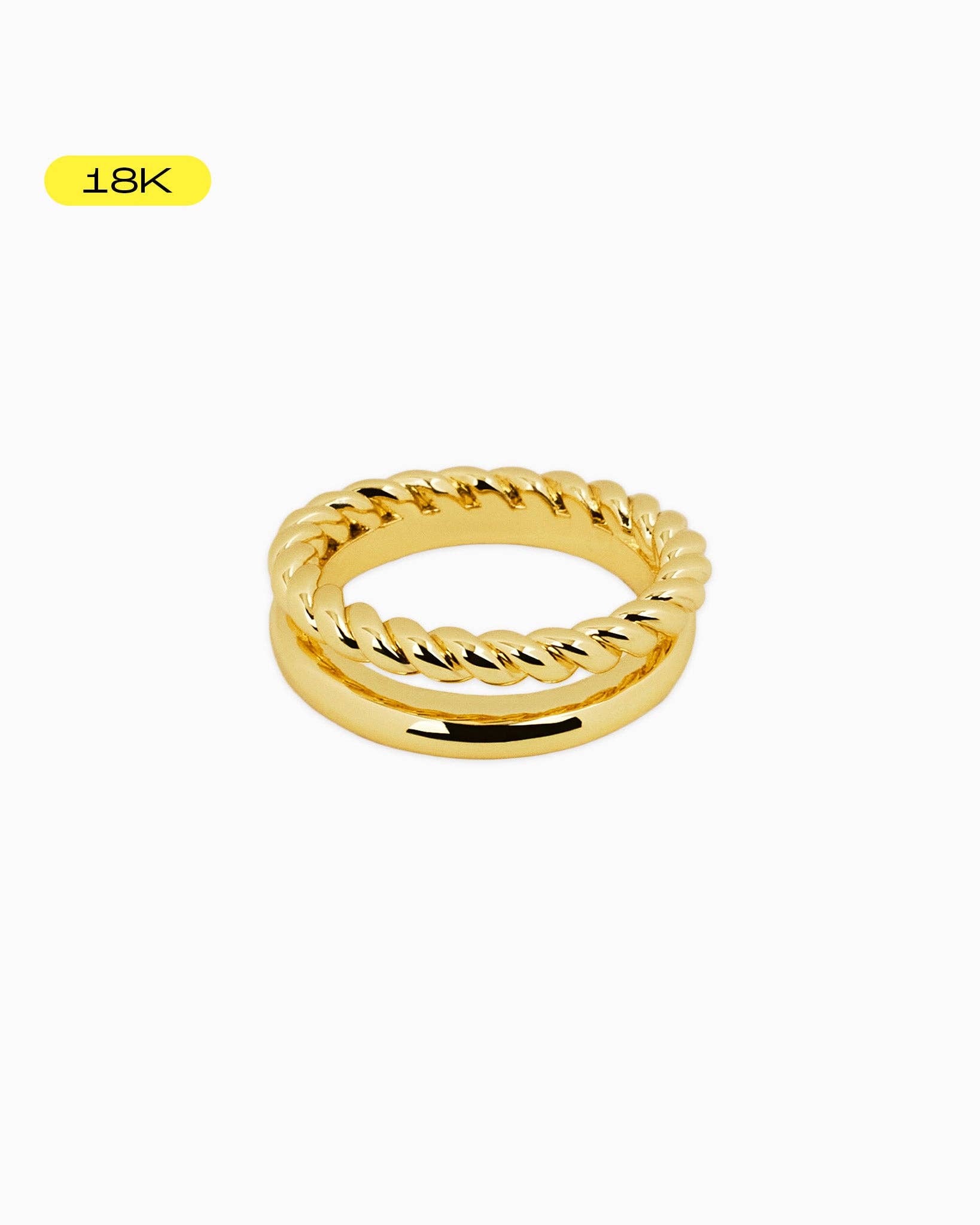 Sessori - Wholesale Band/Stacked Ring - [18K] Duo Double Layer Gold Rope Ring1