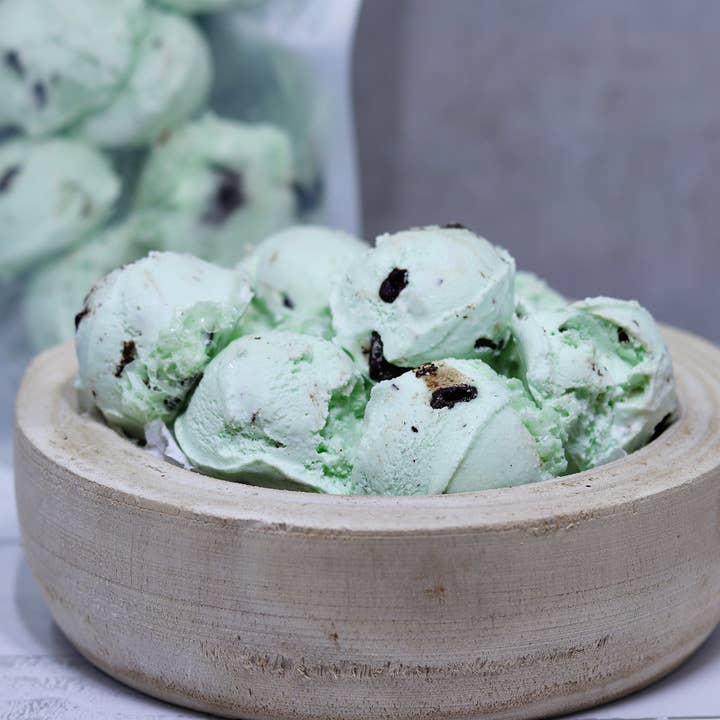 Freeze Dried Mint Chocolate Ice Cream Space Ice Cream for wholesale by Homesteading in Ohio LLC