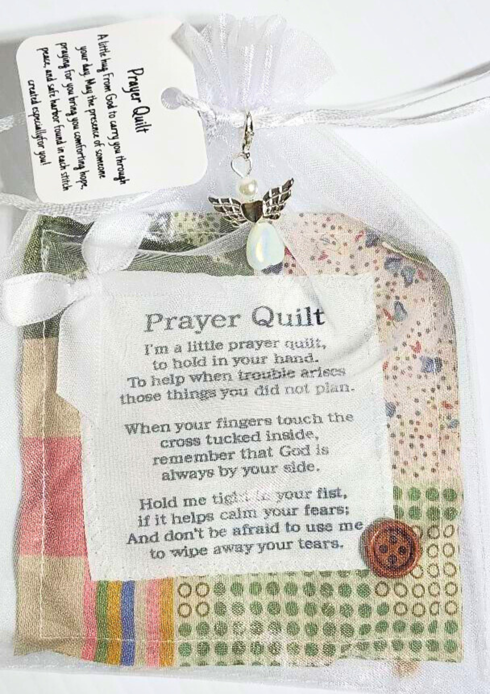 Paradise Island Gold and Silver - Wholesale Keepsake Coin/Token - Multicolor Mini Prayer Quilt – Premium Angel Charm Gift9