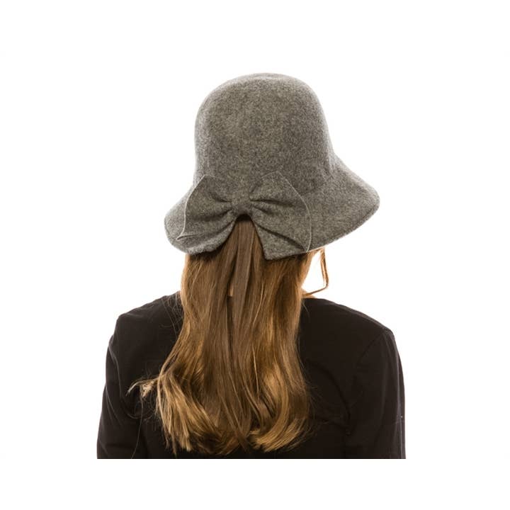 DNMC - Wholesale Cloche Hat - Women's - Women's Wool Winter Dress Hat w/ Bow4