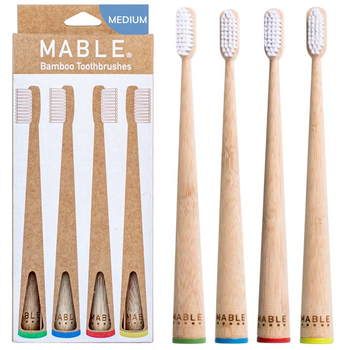 MABLE - Vente Brosses à dents - MABLE Lot de quatre brosses à dents en bambou1