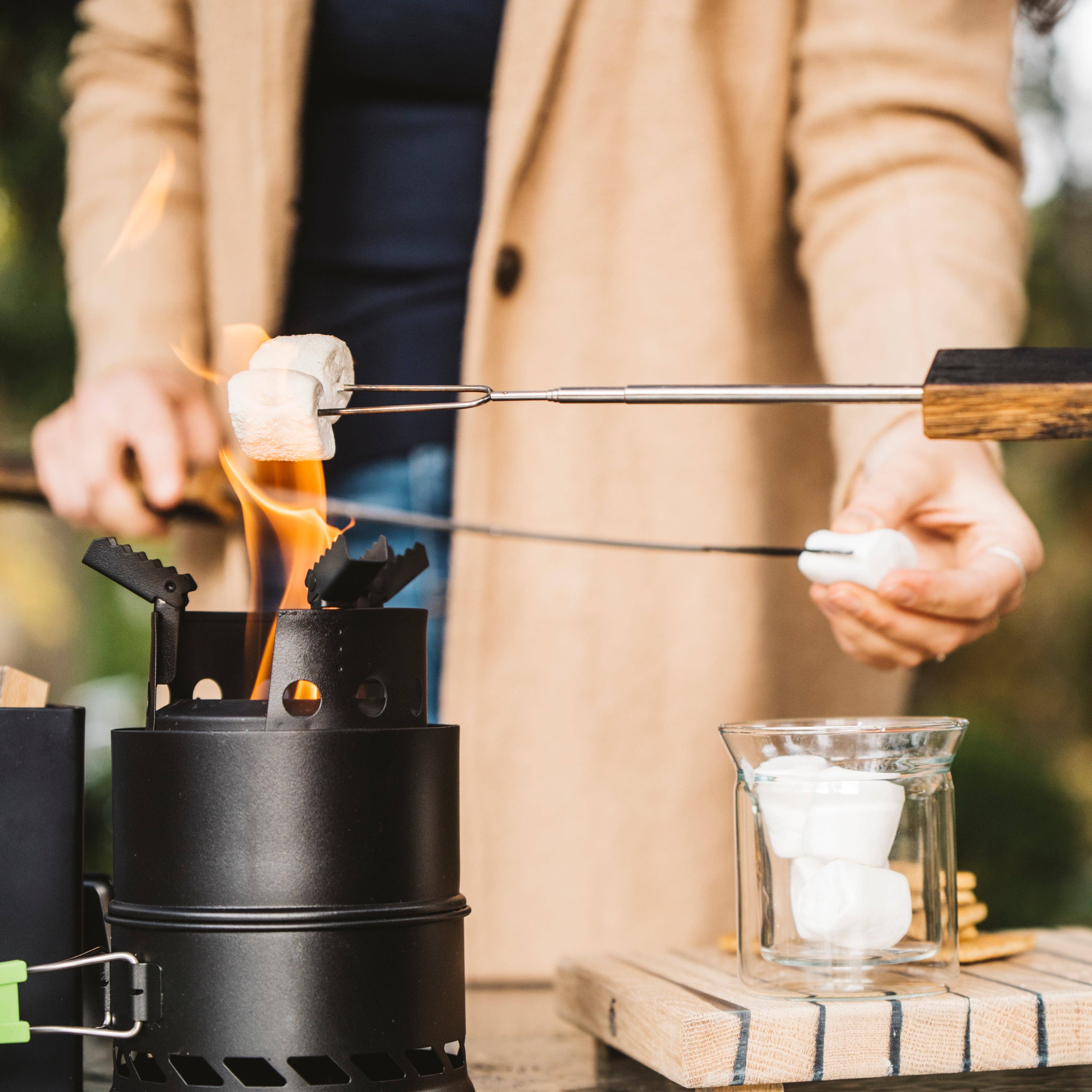 Motor City Barrels – Poço de fogo por atacado – Mini fogueira sem fumaça com cubos de madeira para defumar em barril5