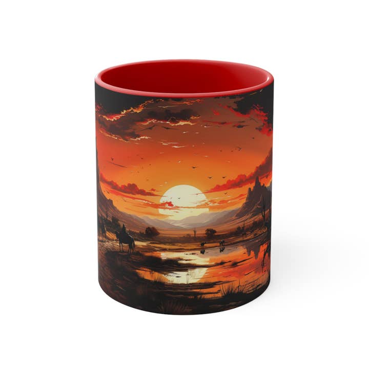 Horse Paradise, tazza da caffè con design grafico, stile vintage, stile western spaghetti equestre, da donna, per chi ama la tazza equestre per la vendita all'ingrosso da parte di Outlaw Design Crafts and Gifts