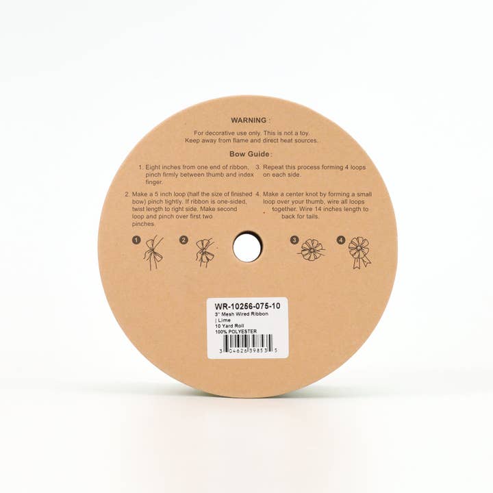 LA Ribbons Wholesale - Venta al por mayor Cintas - Envoltorio de regalos - Cinta de malla de alambre de 3" | Lima | Rollo de 10 yardas4