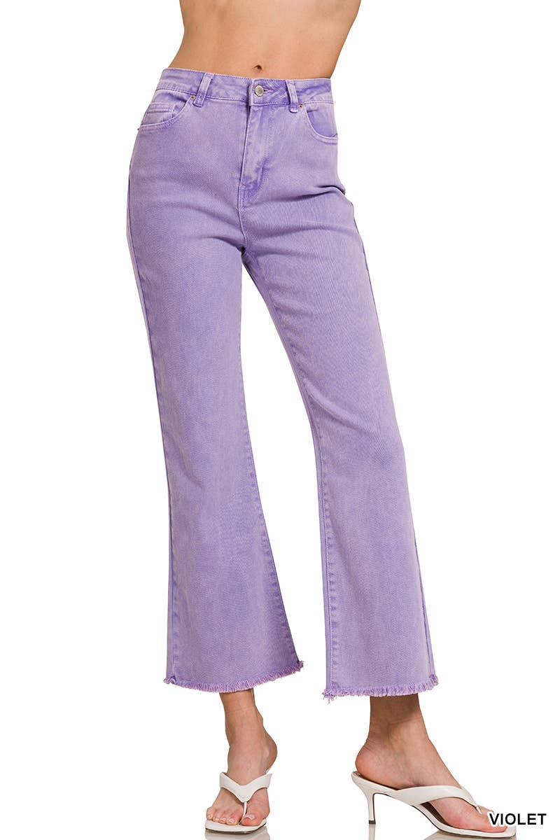 Vanilla Monkey - Wholesale Pants - Women's - Acid Washed High Waist Frayed Hem Bootcut Pants16