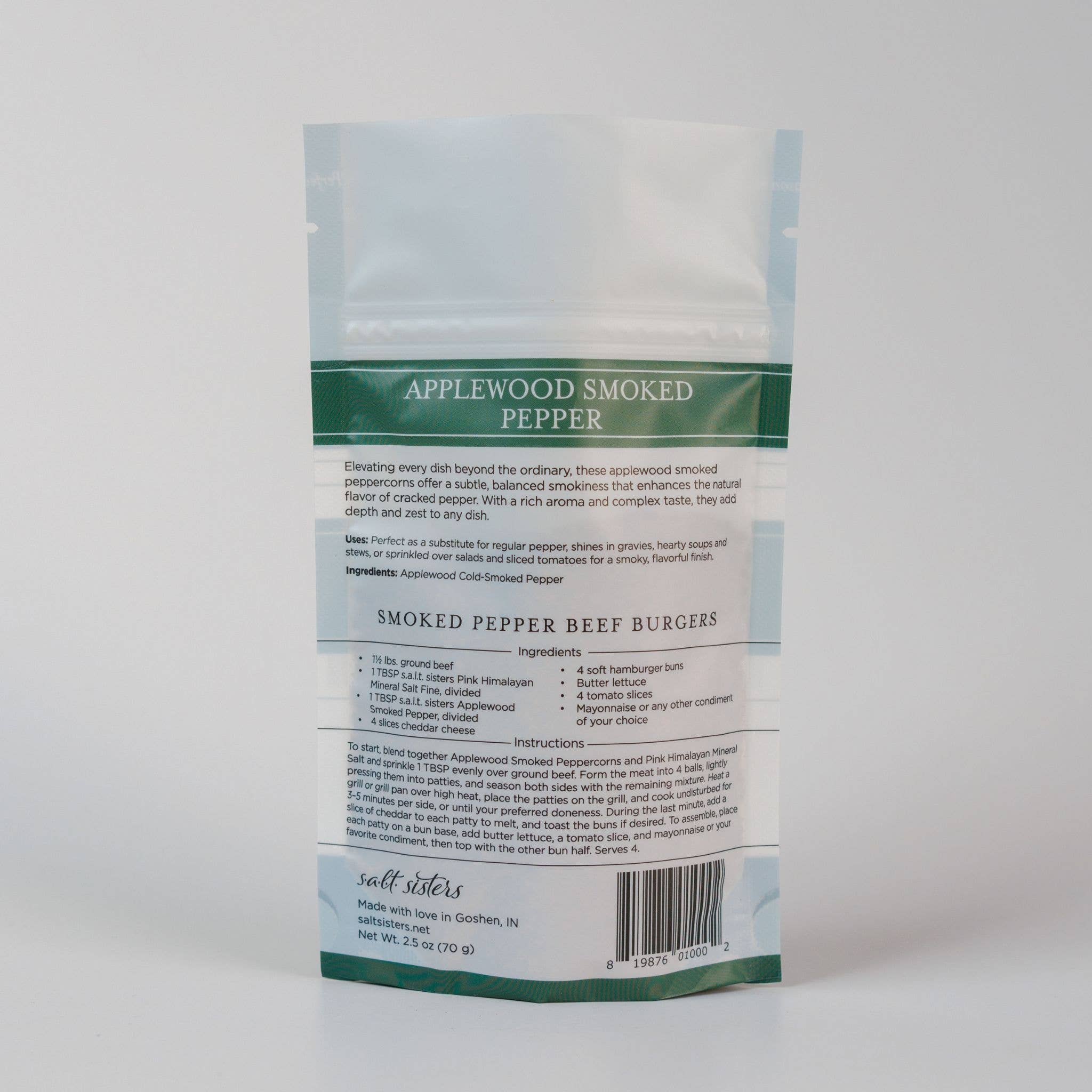 Salt Sisters – Engroshandel Peber/peberkorn – Knuste Peberkorn - Æbletræ Røget - 2,5 oz1