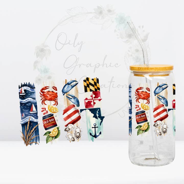 Autocollant Maryland Aquarelle-UV DTF 4 pouces pour la vente par Oily Graphic Creations