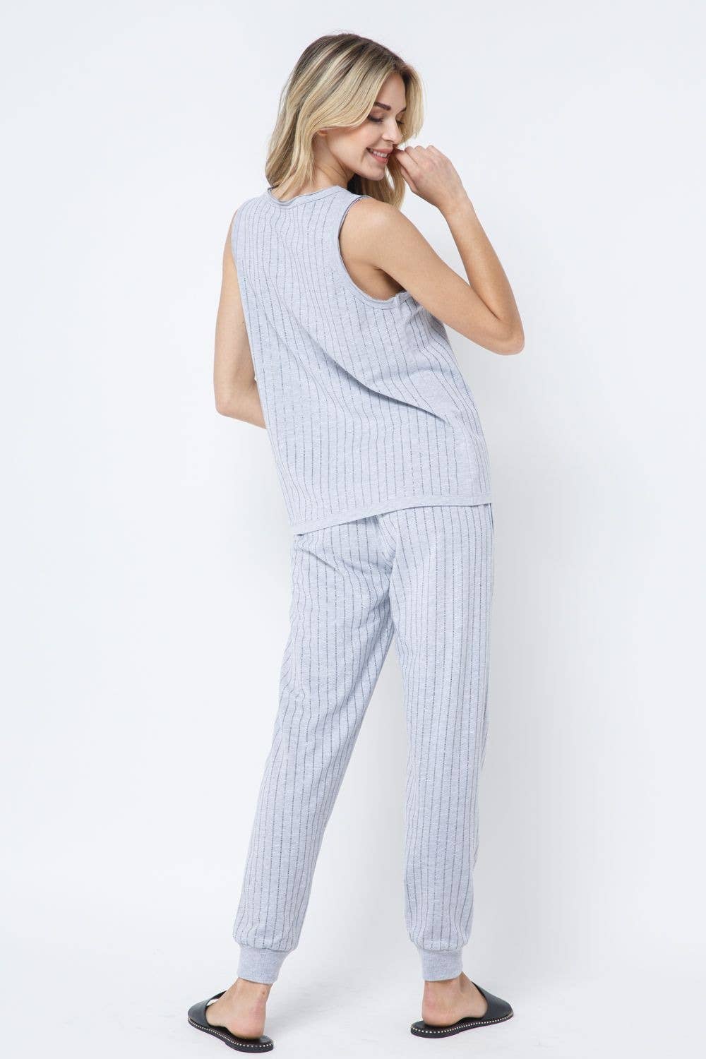 VOCAL - Vente Débardeur – femme - Haut sans manches à encolure dégagée, motif rayé Hotfix12