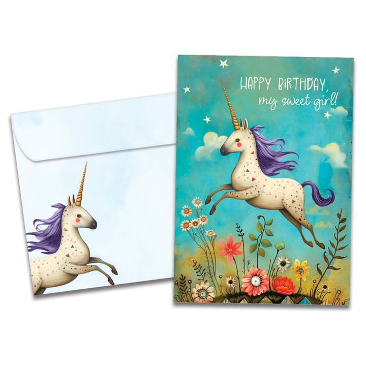Tree-Free Greetings - Wholesale Birthday Card - Sweet Unicorn Birthday SKU 22282