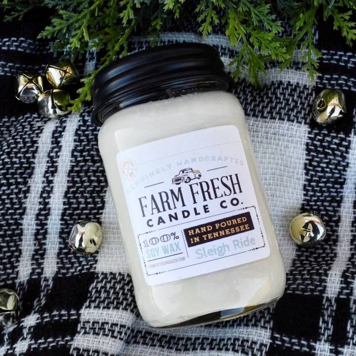 Sleigh Ride Soy Candle for wholesale by Farm Fresh Candle Co.
