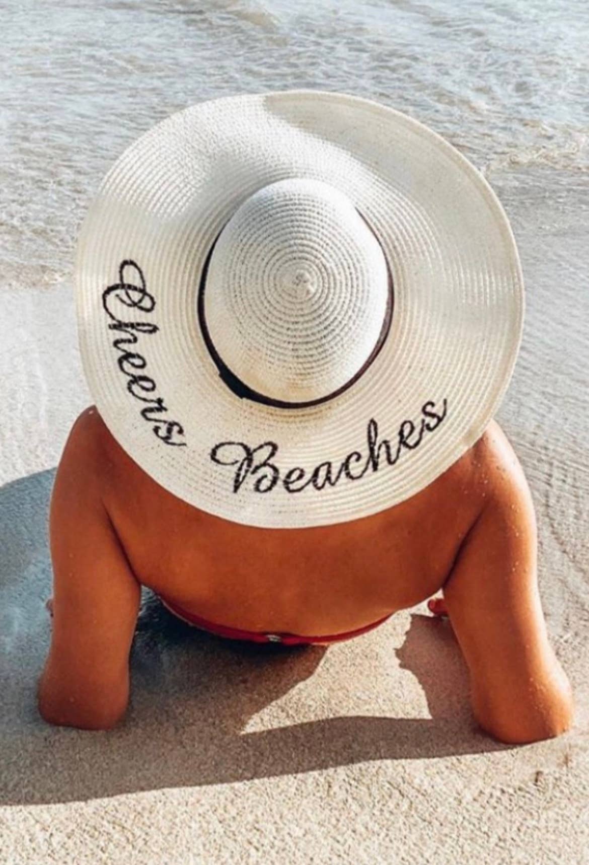 Womens Beach Hat Cheers Beaches Floppy Sun Hat - Ivory for wholesale on Faire11