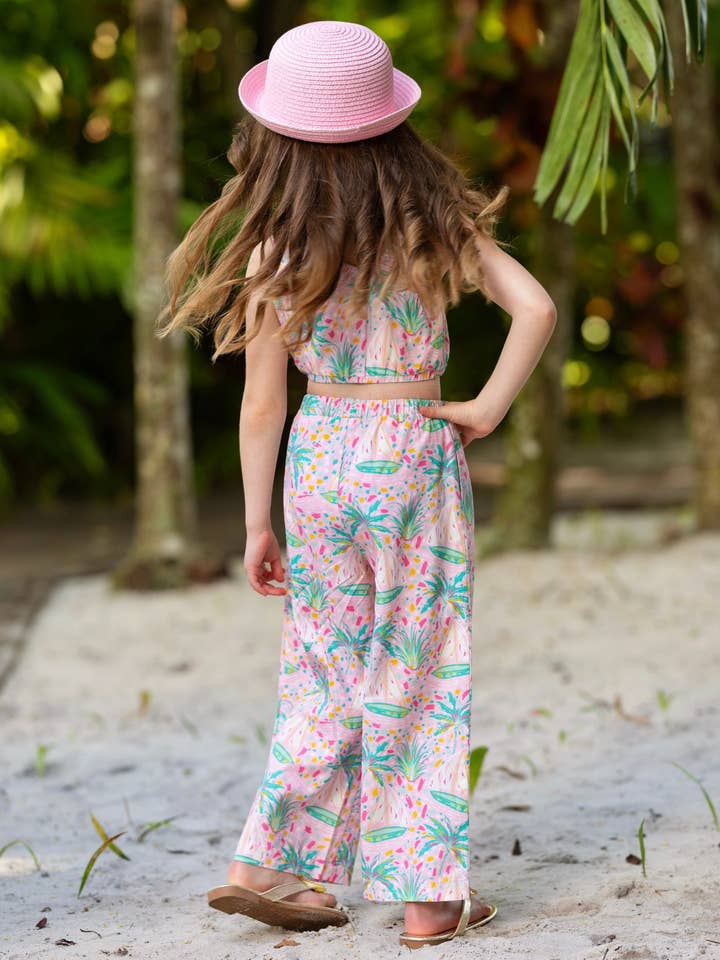 Multicolor Tropical Paradise One-Shoulder Top and Palazzo Pants Set for wholesale on Faire6