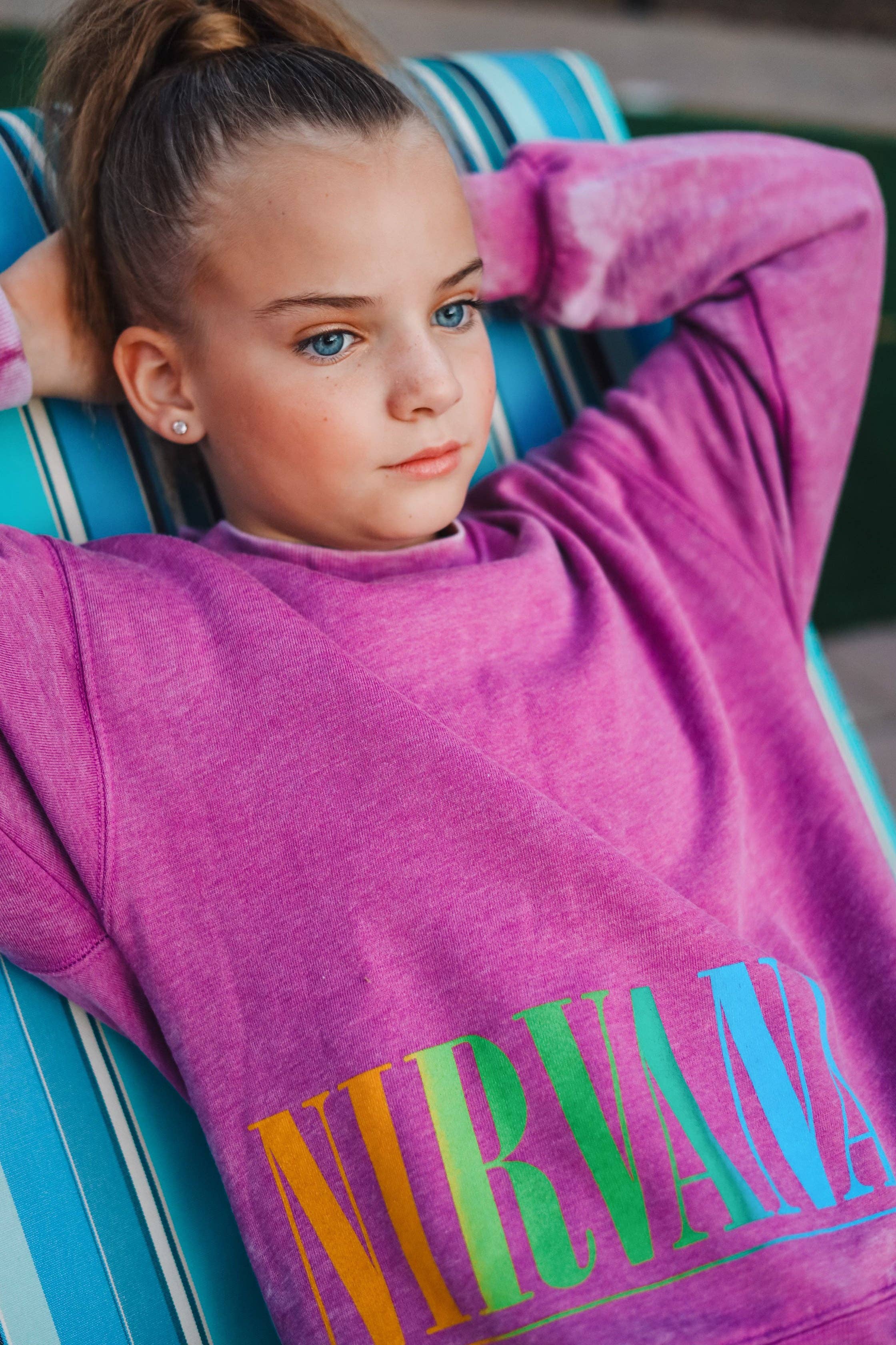 Rowdy Sprout - Wholesale Sweatshirt - Kids - Nirvana Purple Nevermind Crewneck7