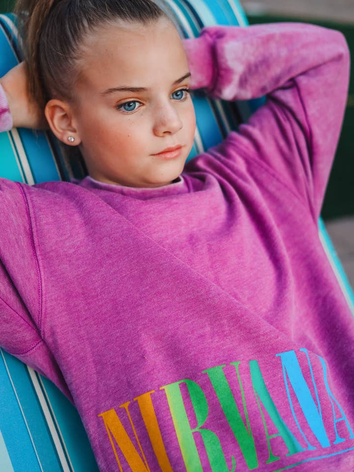 Rowdy Sprout - Wholesale Sweatshirt - Kids - Nirvana Purple Nevermind Crewneck7