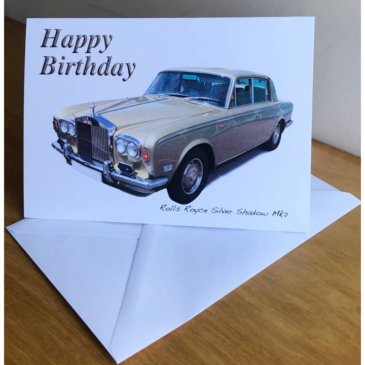 Rolls Royce Silver Shadow Mk2 - 5x7" Blank Card + Envelope for wholesale by Witherden's Workshop