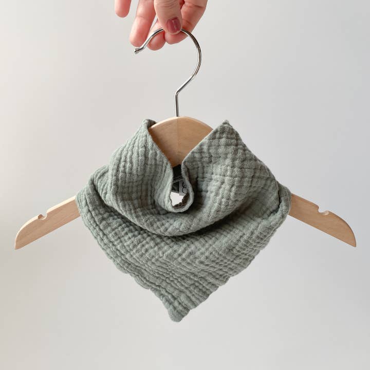 SAGE Lightweight Cotton Gauze Baby Bandana Bib for wholesale by Charley Charles