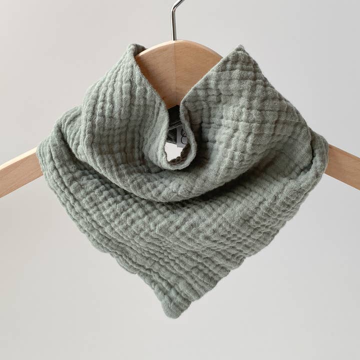 Charley Charles - Wholesale Bandana Bib - SAGE Lightweight Cotton Gauze Baby Bandana Bib