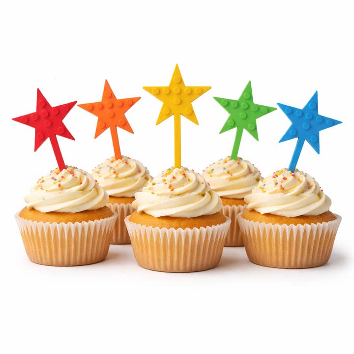 Rainbow Cupcake Stars (5 per card) for wholesale by Made Happy Gifts