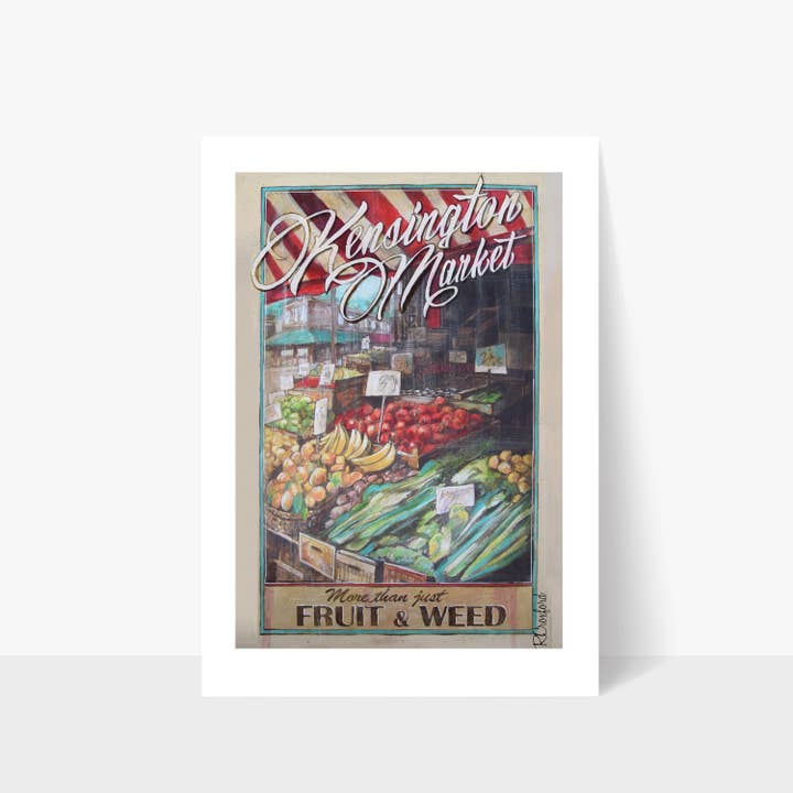 Totally Toronto Art/Sassy City Studio - Vendita all'ingrosso Cartoline - Cartolina di Kensington Market Toronto-Souvenir Regalo di Kensington2