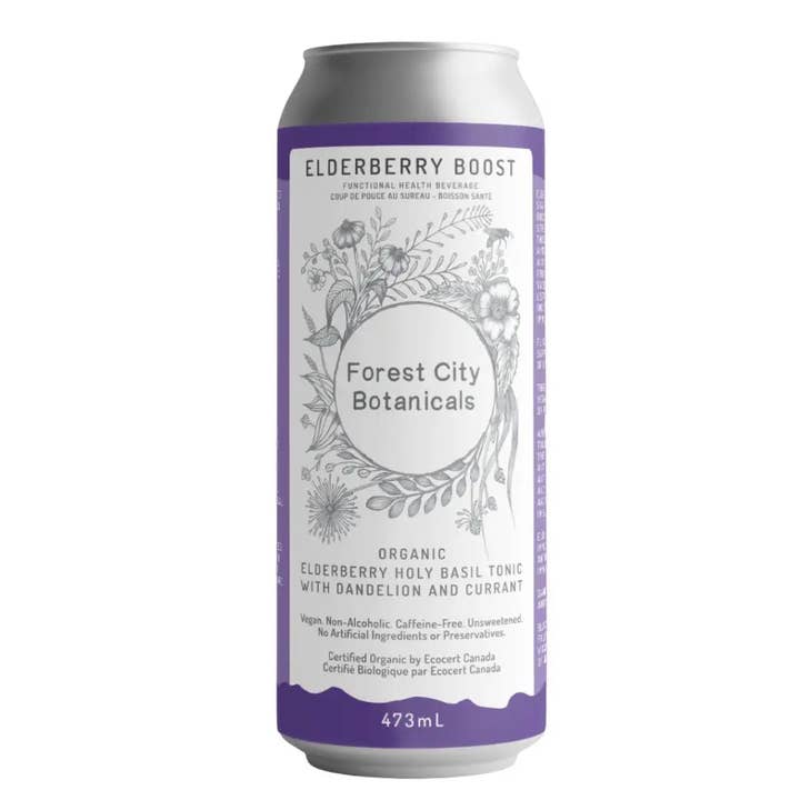 Echo Sales Canada - Wholesale Non-Alcoholic Aperitif/Mocktail - Forest City Botanicals Elderberry Boost 6x16oz/473ml cans