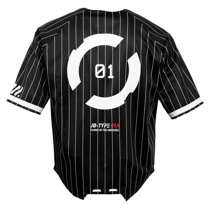 JB-Type 01A Black Baseball Jersey for wholesale by Fabric of the Universe