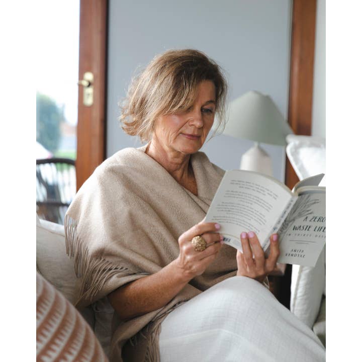 Heirloom Cashmere - Wholesale Wrap – Women's - Alma Large Cashmere Wrap - Sand5