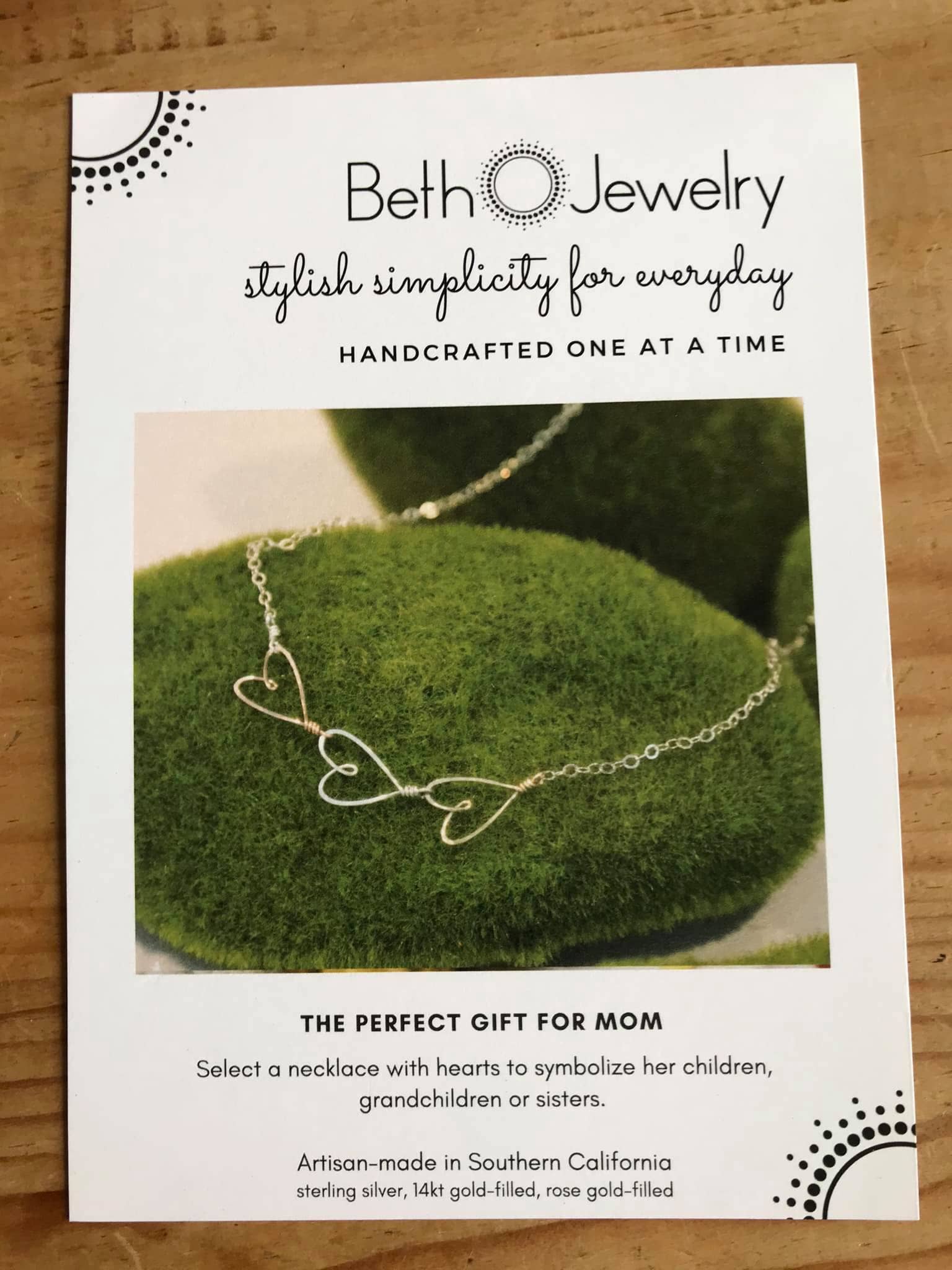 Beth Jewelry - Wholesale Jewelry Stand & Display - Shelf Talker1