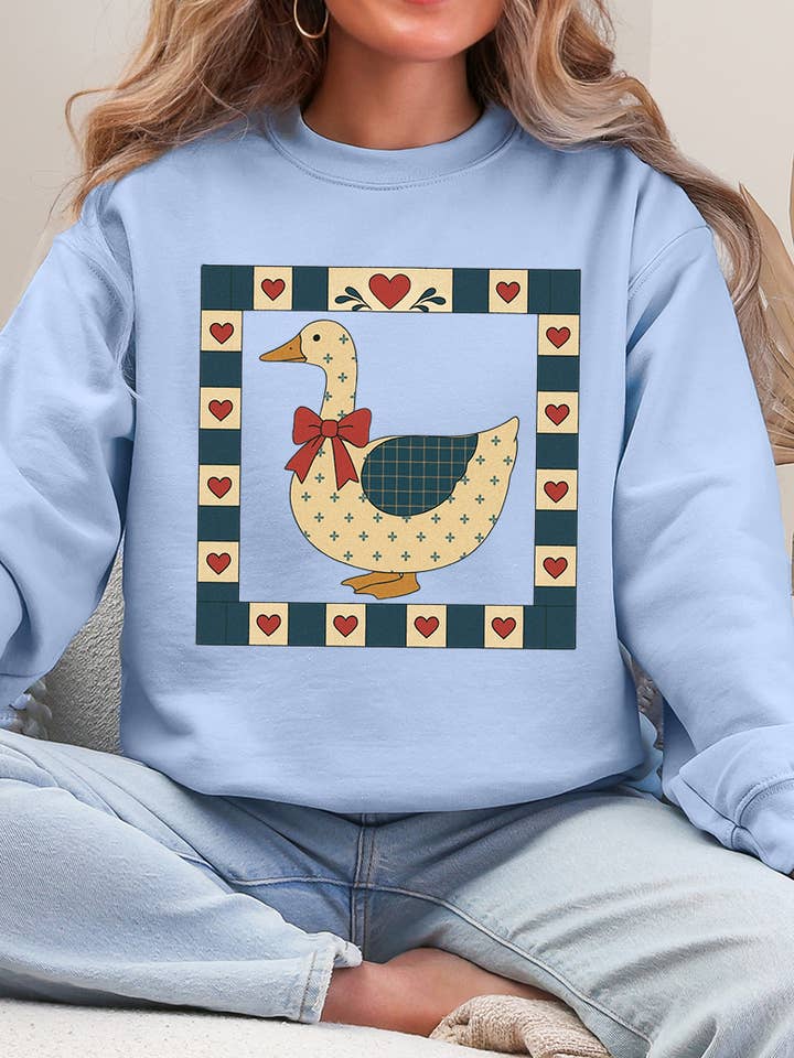 Farmhouse Folk Goose Ecosmart Crewneck Sweatshirt for wholesale by Wholesale Accessory Market