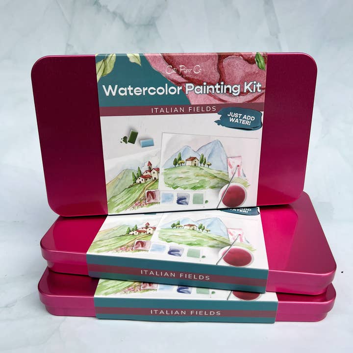 Cate Paper Co. - Wholesale DIY Craft Kit - Italian Fields watercolor painting kit