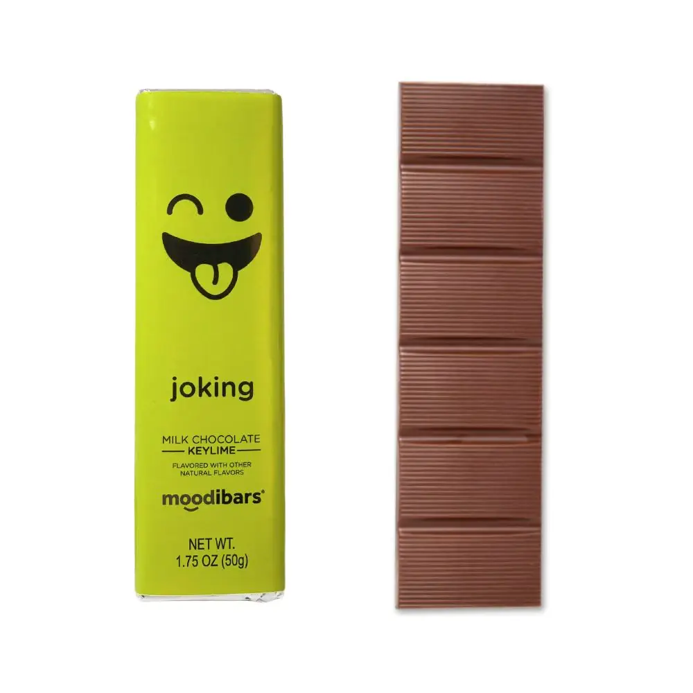 Astor Chocolate Corp. - Wholesale Chocolate Bar - Moodibars JOKING creamy Milk Chocolate Keylime 1.5oz bar


1