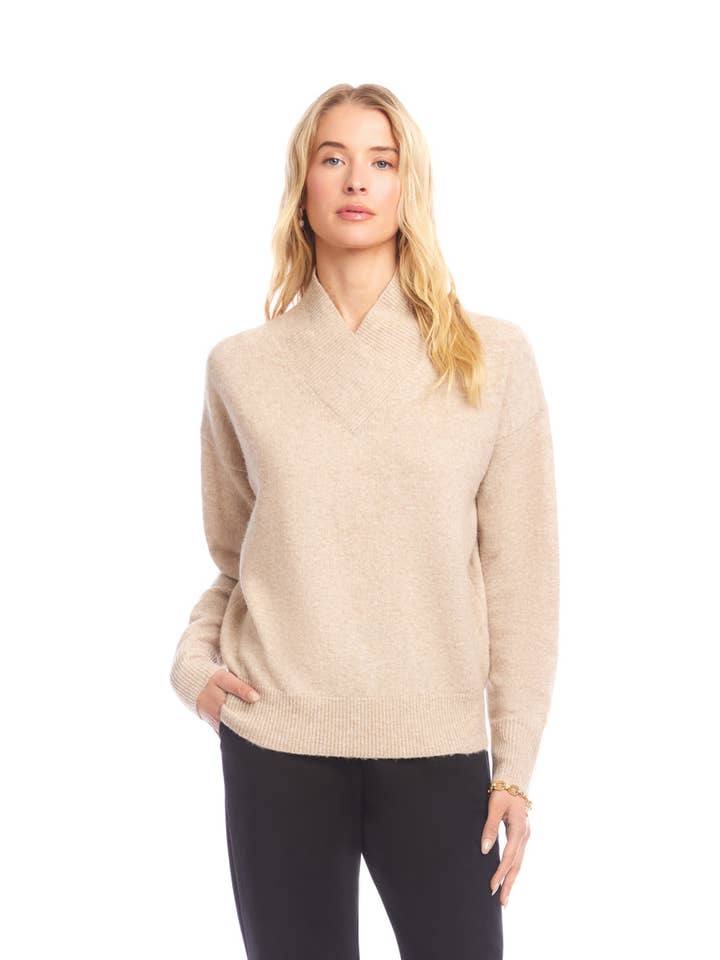 Petite Size Shawl Collar Sweater for wholesale by Karen Kane