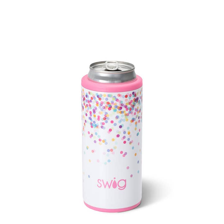 Swig Life - Vente Housses de boisson - Glacière Confetti Skinny Canette (12 oz)