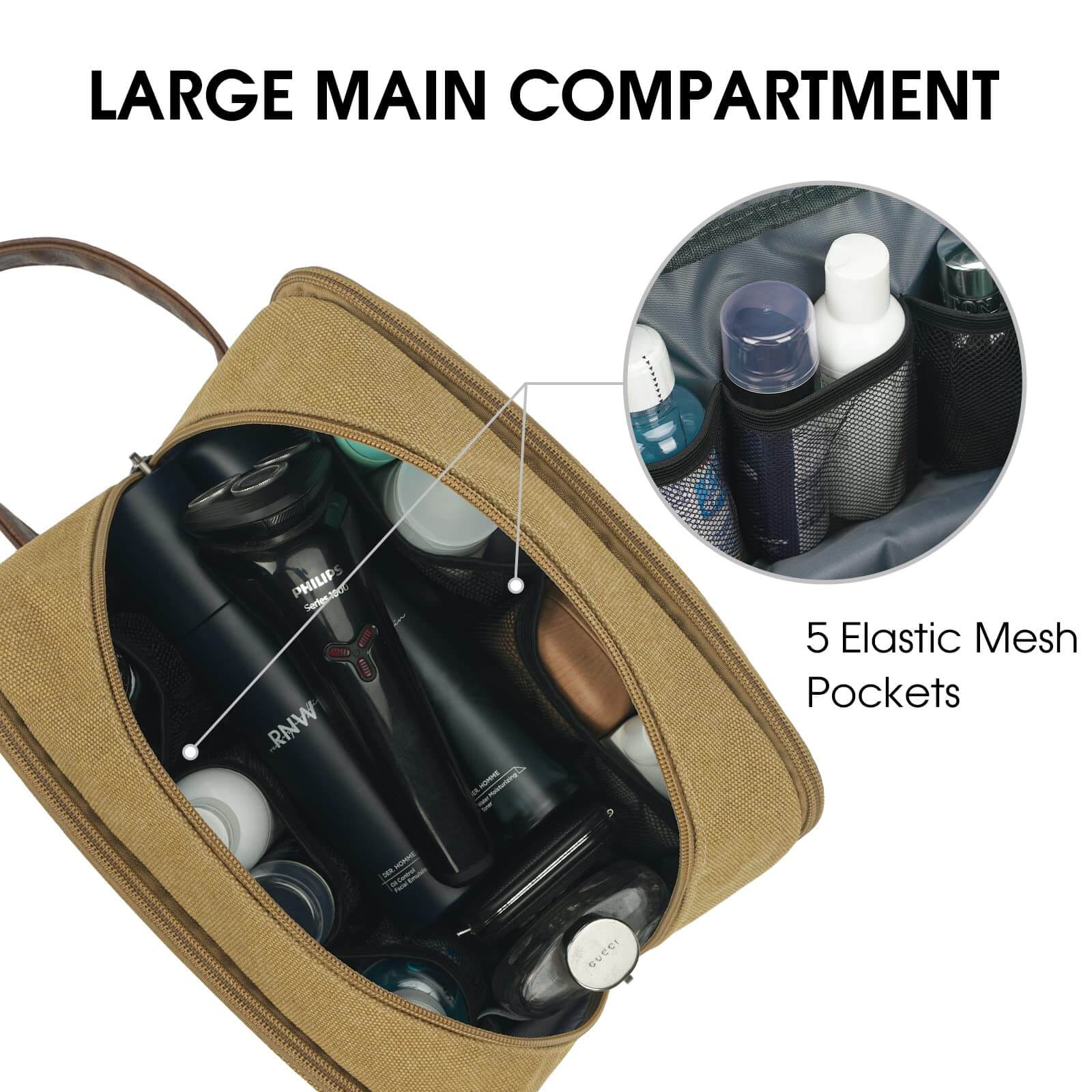 wandf - Wholesale Toiletry Bag - Men's - Canvas Travel Toiletry Shaving Bag Hanging Dopp Kit Unisex57