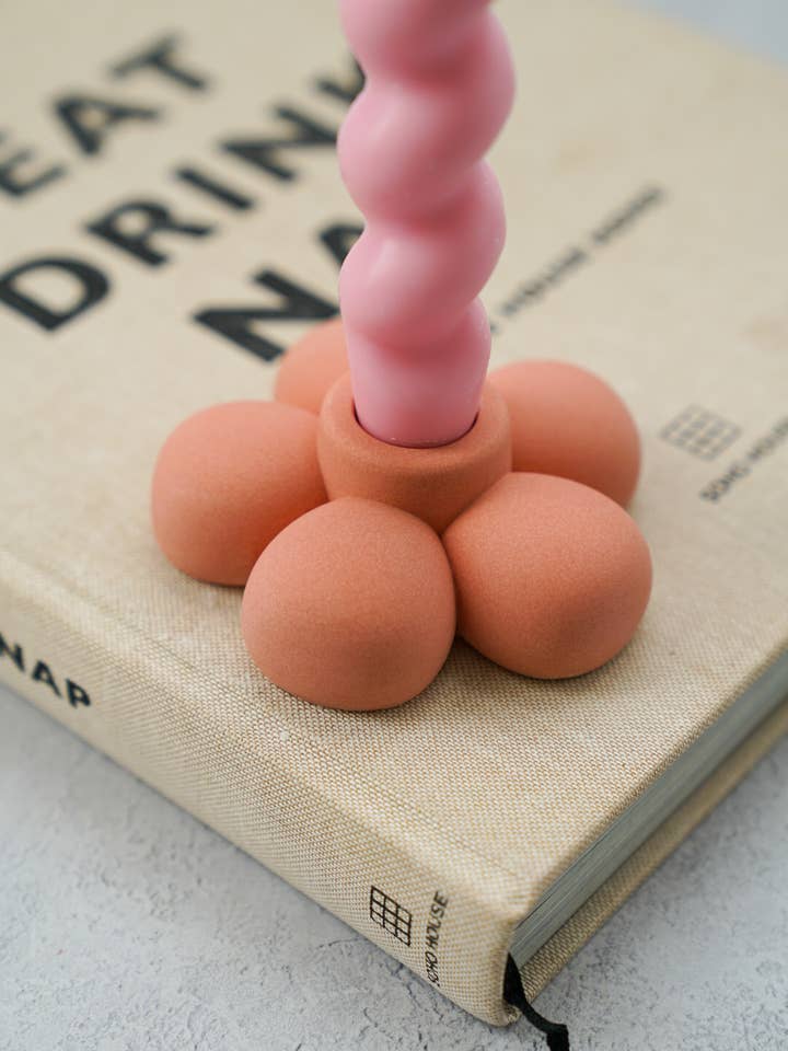 Fluffy Flower Candle Holder-Handmade-Spring Home Collection for wholesale by Gokican