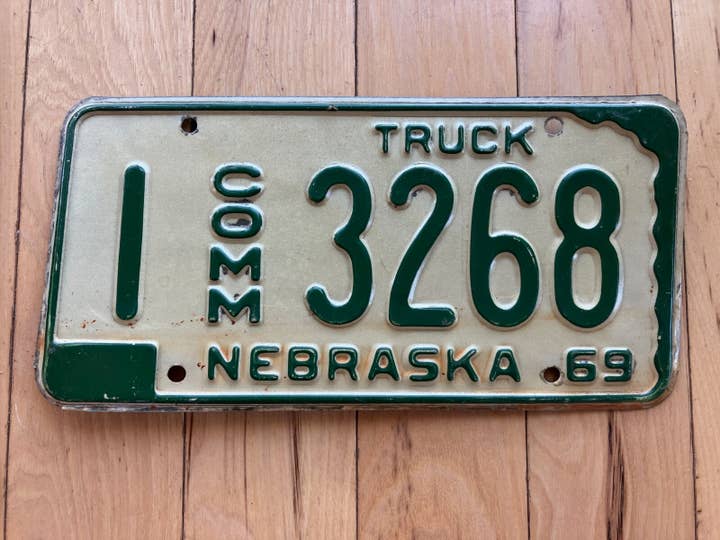 1969 Matrícula de Caminhão Comercial de Nebraska por atacado de RusticPlates