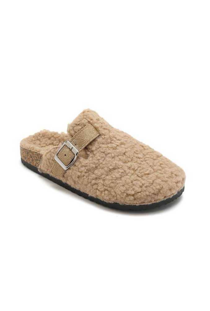 Joia Paris - Wholesale Mules - Women's - Flat moumouted mule with fur and buckle 87XQ5